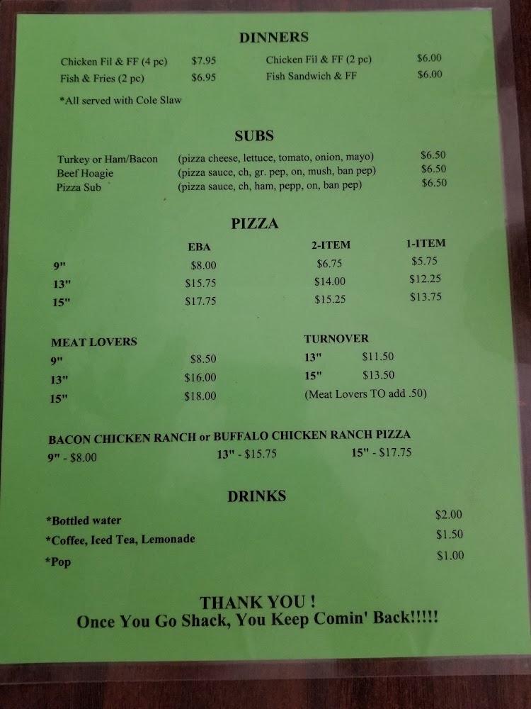 Shingle Shack Restaurant Menu image 2
